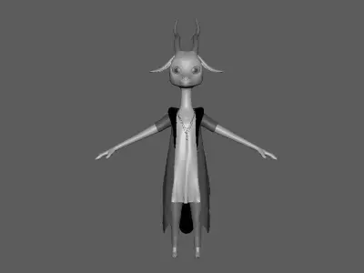 Cartoon Deer- base mesh Low-poly 3D model