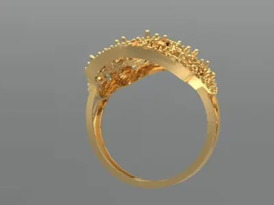 diamond  ring printable silver golden jewelry stl  3D print model
