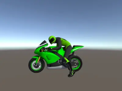 Low Poly Racing Bike With Rider-2 Low-poly 3D model