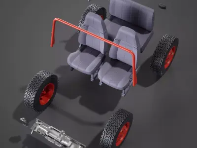 Jurassic Park Jeep conversion parts for Tamiya Jeep Wrangler 3D print model