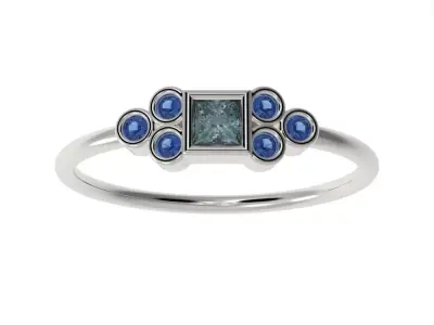 Its Basel ring with Princess  diamond 3D print model