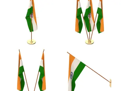 India Flag Pack 3D model