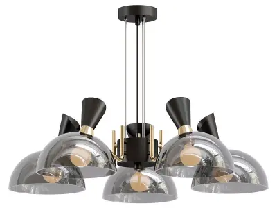 amanda modern chandelier with clear glass shades 3D model