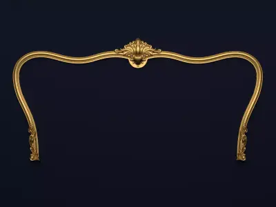 Classic Carved Bed 3D model 05 3D model