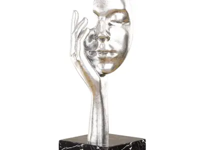 Decorative figurine face in hand 3D model