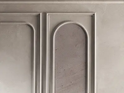 Wall decor panel set with moldings Half-round arches 3D model