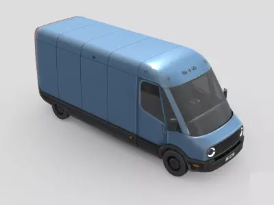 Low Poly Car - Amazon Electric Delivery Van Low-poly 3D model