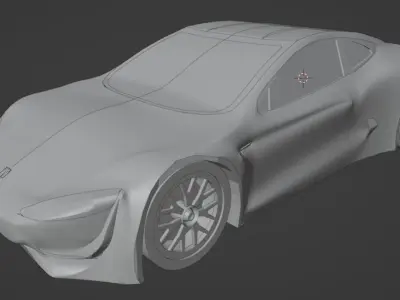 Tesla Roadster 2 high poly 3D model