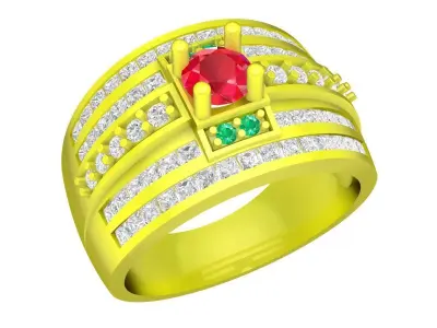 Luxury Hong Kong Diamond Men Ring 3D Print Model A5232 3D print model