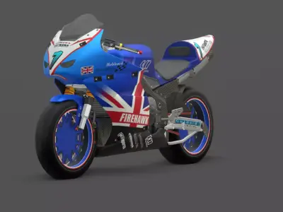 Firehawk GP Competition Racing Motorcycle 3D Model Low-poly 3D model