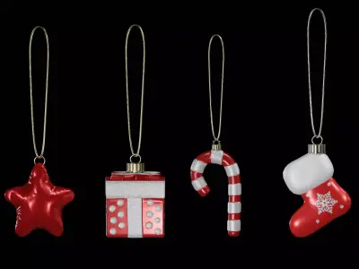Christmas ornaments style6 7 8 9 3D model