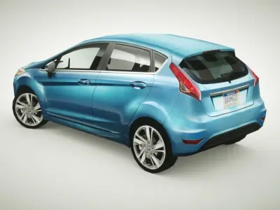 Generic Small City car v2 Low-poly 3D model