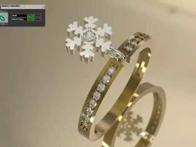 Snow jewelry gold STL 3DM 3D ring jr00282 3D print model