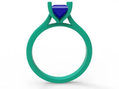 Solitaire Engagement Ring   02 3D print model
