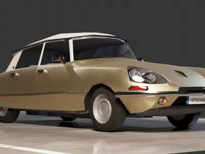 Citroen DS Low-poly 3D model
