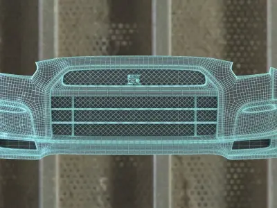 4 x gtr front bumpers Low-poly 3D model