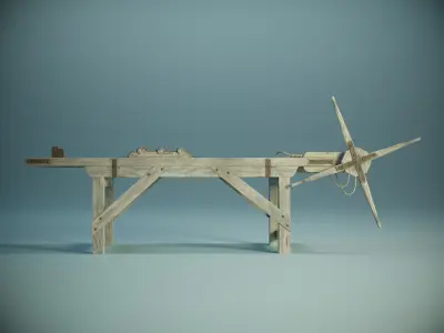 Medieval Torture Rack PBR Low-poly 3D model