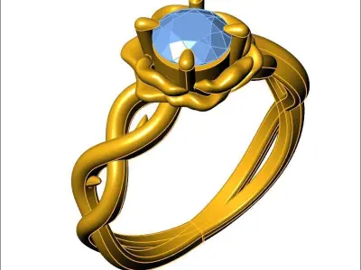 Rose Vine Twist Ring  3D print model