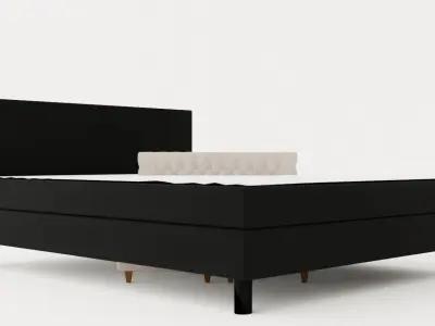 Charm Complete Bed Package 160x200 Black Low-poly 3D model