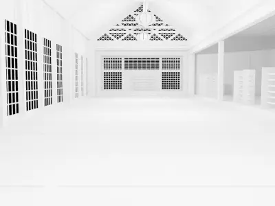 Dojo Hall Low-poly 3D model