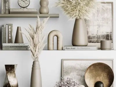 Decorative Set seashell vase 3D model