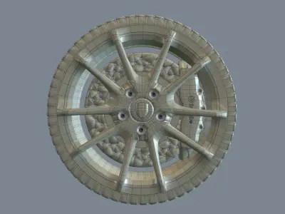 Wheel Low-poly 3D model