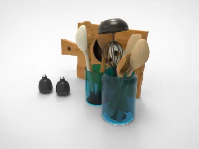 Kitchen set 3D model purchase