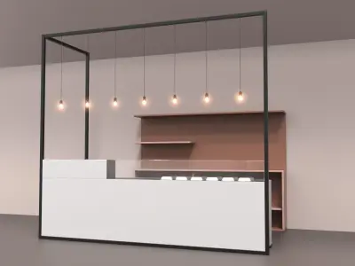 Coffee Shop Bar 1 3D model