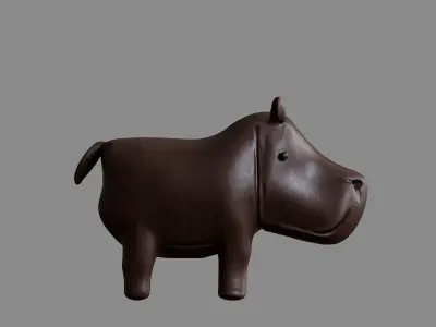 Leather Hippo Decoration 3D model