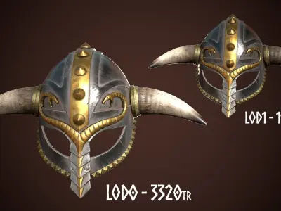Viking Helmet 04 Low-poly 3D model
