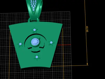 Geometric gold pendant  3D printable model       3D print model