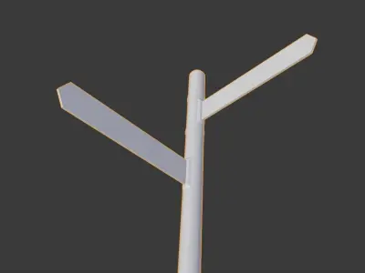 wooden signage  Low-poly 3D model