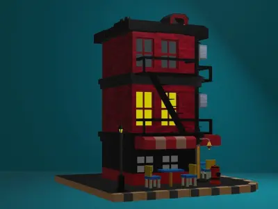 HOUSE Low-poly 3D model 9