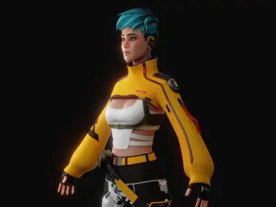 Rigged Female character Free 3D model