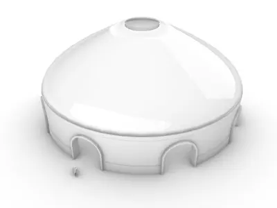 Dome Pavilion with Solid Dome with Top Opening v1 3D model