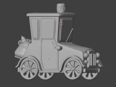 Santa in the car Christmas ornament  3D print model