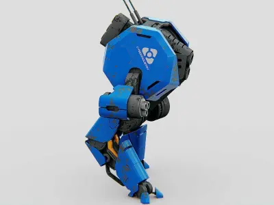COMBAT DROID HEXA Rigged for Unreal Engine - Unity - MIXAMO 3D model