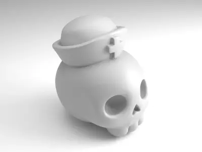 Nurse Skull Figure  3D Printable Model 3D print model