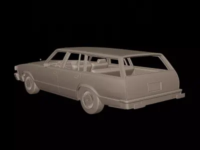 Chevrolet malibu classic 1980 four doors wagon 3D print model