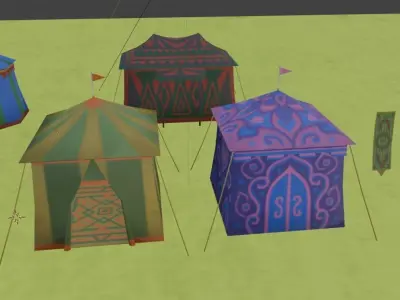 Festival Tent Low-poly 3D model