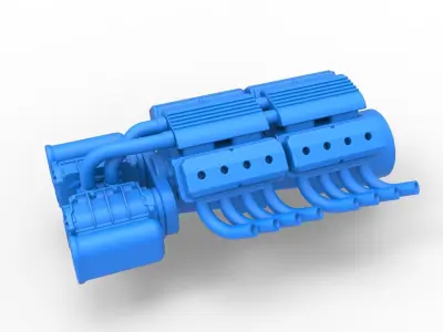 Engine 2 V8 Version 7 Scale 1 to 25 3D print model