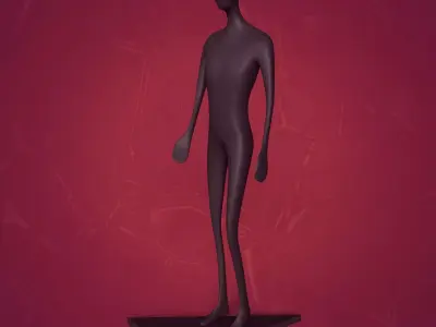 Abstract Man Figurine  Low-poly 3D model