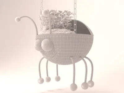 Beutiful Ladybird Hanging Basket - Flowerpot For Childrens 3D print model