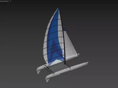 Hobie Cat Sailing Catamaran A-Class Inspired 3D model