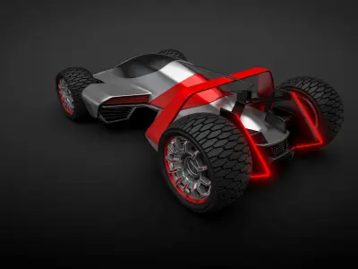 Cybermobile futuristic car 3D model