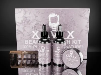 Premium Beard Care kit 3D Model Low-poly 3D model