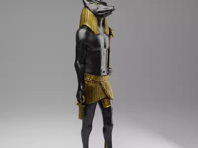 Anubis Soldier Statue for VFX and Games Low-poly 3D model