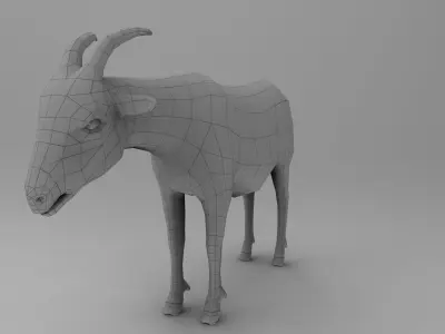Goat Rigged model Low-poly 3D model