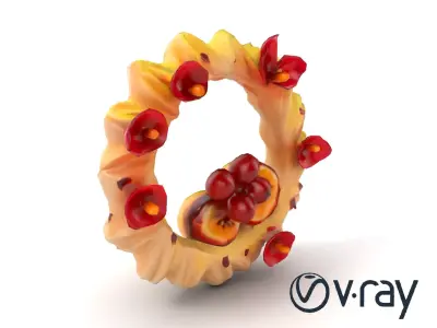 Star Shaped Meringue Ring Dessert model pack Low-poly 3D model