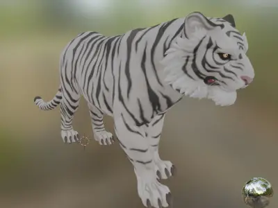 tiger rigged Low-poly 3D model
